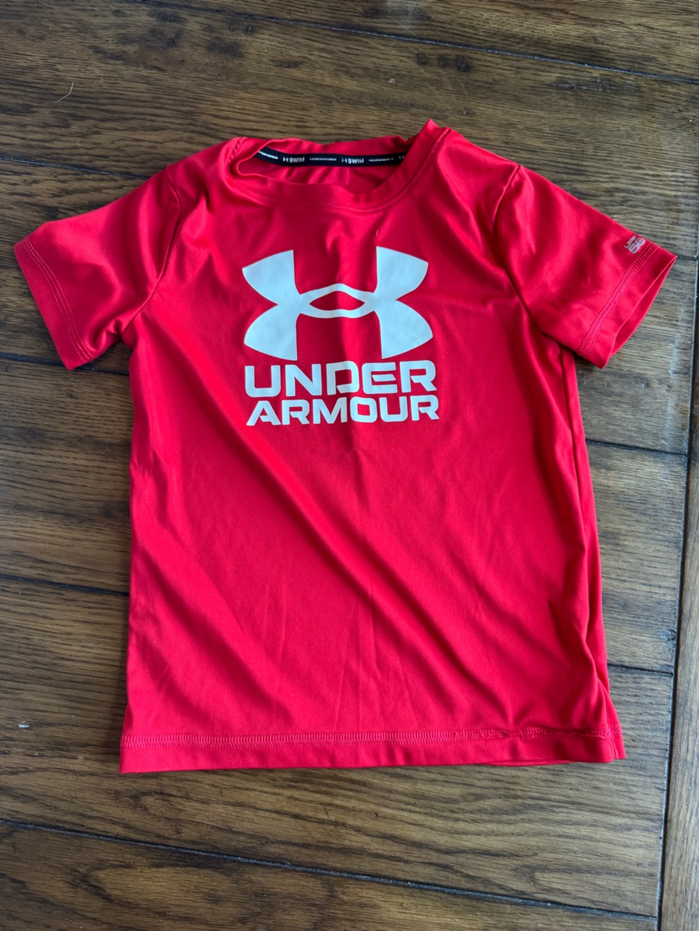 Under Armour Boys Red Swim Performance Tee